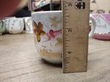 Vtg Think Of Me Fancy Lusterware Brown Gold Pink Coffee Tea Cup Germany Nice!