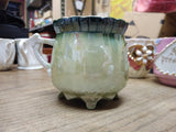 Vtg From A Friend Fancy Lusterware Green Gold White Coffee Tea Cup Germany Nice!