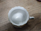 Vtg From A Friend Fancy Lusterware Green Gold White Coffee Tea Cup Germany Nice!