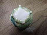 Vtg From A Friend Fancy Lusterware Green Gold White Coffee Tea Cup Germany Nice!
