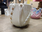 Vtg Fancy Remember Me Lusterware Gold White Coffee Tea Cup Germany Nice!