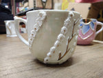 Vtg Fancy Remember Me Lusterware Gold White Coffee Tea Cup Germany Nice!
