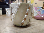 Vtg Fancy Remember Me Lusterware Gold White Coffee Tea Cup Germany Nice!