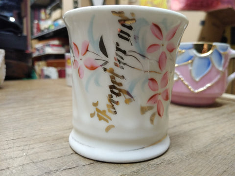 Vtg Forget Me Not Fancy Lusterware Gold Pink Blue Coffee Tea Cup Germany Nice!