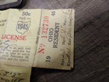 Vtg 1945 Ohio Fishing License and Metal Holder Youngstown #132730 Nice Shape!