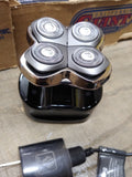 Pitbull Silver 4 Head Rechargeable Electric Skull Shaver w/Charger Works Great!