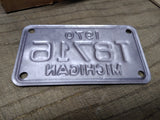 Vtg 1970 Michigan T 8716 Motorcycle License Plate Man Cave Rat Bike