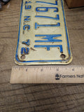 Vtg 1972 NC North Carolina 7671 MF Motorcycle License Plate Man Cave Rat Bike