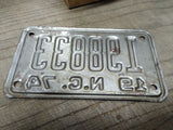 Vtg 1974 NC North Carolina 198833 Motorcycle License Plate Man Cave Rat Bike