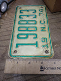 Vtg 1974 NC North Carolina 198833 Motorcycle License Plate Man Cave Rat Bike