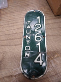 Vtg 1960's Taunton Massachusetts Bicycle License Plate 12614 Rat Bike Man Cave