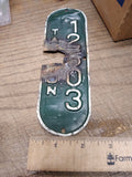Vtg 1960's Taunton Massachusetts Bicycle License Plate 12603 Rat Bike Man Cave