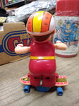 Vtg LK Mechanical Wind Up Skate Board Rider Original Box needs key Works Great!