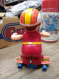 Vtg LK Mechanical Wind Up Skate Board Rider Original Box needs key Works Great!
