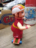 Vtg LK Mechanical Wind Up Skate Board Rider Original Box needs key Works Great!