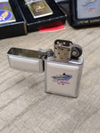 Vtg 1984 Zippo Slim Cigarette Lighter United States Ship America CV 66 Navy USS