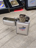 Vtg 1984 Zippo Slim Cigarette Lighter United States Ship America CV 66 Navy USS