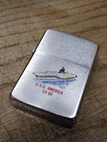 Vtg 1989 Zippo Brushed Chrome Cigarette Lighter U.S.S. America CV 66 Nice Snap!