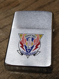 Vtg 1989 Zippo Brushed Chrome Cigarette Lighter U.S.S. America CV 66 Nice Snap!