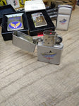 Vtg 1989 Zippo Brushed Chrome Cigarette Lighter U.S.S. America CV 66 Nice Snap!