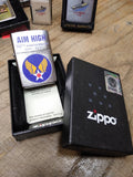 Vtg NOS Zippo Cigarette Lighter Aim High 1947-2017 70th Anniversary Brush Chrome