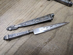 Vtg Inox Argentina Gaucho Hunting Knife Dagger w/Sheath Horse Etchings 4" Blade!