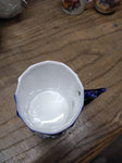 Vtg Fancy Floral Lusterware Gold Cobalt Blue Coffee Tea Panel Cup Germany Nice!