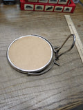 Vtg Cross Travel Folding Shaving Mirror w/Leather Case Compact 5.25” Camping