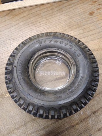 Vtg Firestone Tire Advertising Ashtray Tubeless Transport 100 6 inches
