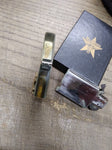 Vtg 1991 Zippo Slim Brass Marlboro Longhorn Star Cigarette Lighter Initials BSB!