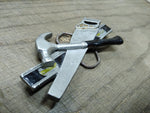 Vtg 1981 Carpenters Belt Buckle Saw Level Hammer Great American Buckle #851