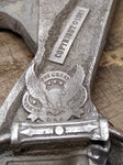 Vtg 1981 Carpenters Belt Buckle Saw Level Hammer Great American Buckle #851