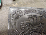 Vtg UK Silver Co Henry Ford Detroit Model T Record Year Automobile Belt Buckle