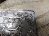 Vtg UK Silver Co Henry Ford Detroit Model T Record Year Automobile Belt Buckle
