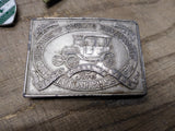 Vtg UK Silver Co Henry Ford Detroit Model T Record Year Automobile Belt Buckle