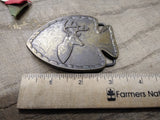 Vtg 8 Point Buck on Indian Arrow Head Brass Belt Buckle 2.25"