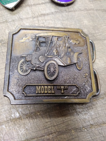 Vtg 1977 Bergamot Brass Works Ford Model T Belt Buckle