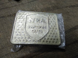 Vtg NOS NRA 2 Million Club Gold Tone with Stars Belt Buckle Great Shape!