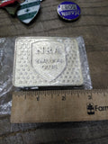 Vtg NOS NRA 2 Million Club Gold Tone with Stars Belt Buckle Great Shape!