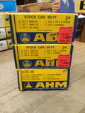 Vtg AHM HO Train 3 Pc Freight Car Lot Union Pacific Livestock Cars w/Boxes