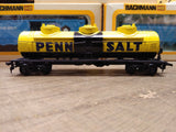 Vtg Bachmann HO 4 Pc Train Car Lot Penn Salt Santa Fe The Rock with Boxes