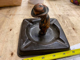 Vtg Nodder Bobble Head Ashtray 1920's Antique Desk Cigar Figure Louis F Dow MN