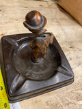 Vtg Nodder Bobble Head Ashtray 1920's Antique Desk Cigar Figure Louis F Dow MN