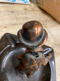 Vtg Nodder Bobble Head Ashtray 1920's Antique Desk Cigar Figure Louis F Dow MN