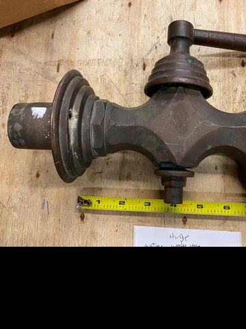 Vtg 8" Brass Faucet Water Fixture 1920's US Antique Fancy Plumbing Fountain Basi