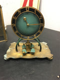 Vintage Antique  Clock Euramca Trading Corporation Germany Brass Base/Glass Case