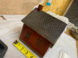 Vtg Waterbury Clock Co. USA Log Cabin School house Mantle Chime Works