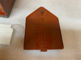 Vtg Waterbury Clock Co. USA Log Cabin School house Mantle Chime Works