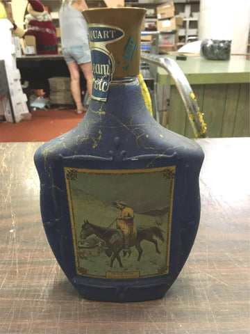 Vtg 1968 Jim Beam Empty On The Trail Frederic Remington Bourbon Whiskey Decanter
