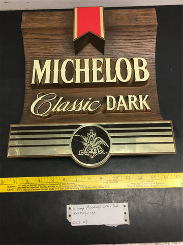 Vintage MICHELOB CLASSIC DARK ANHEUSER-BUSCH wall hanger sign Bar or mancave